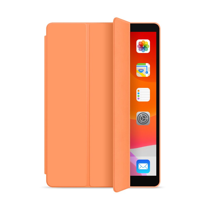Case for iPad Air 3 10.5 Funda Slim Folding Stand Magnetic Auto Wake Sleep Silicone TPU Soft Smart Cover for iPad Air Case: Orange