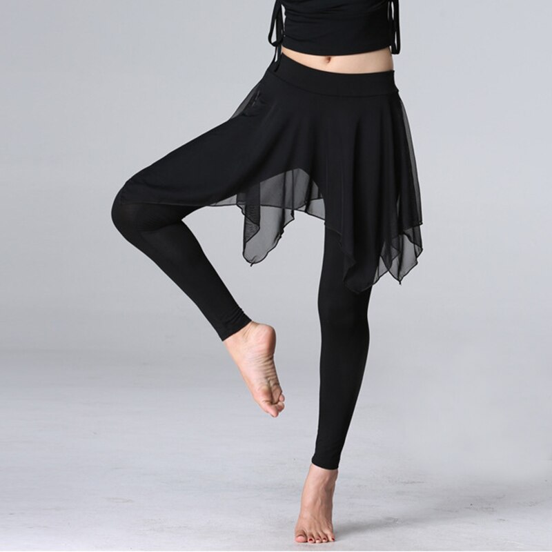 Pantalón de danza del vientre, pantalón de baile latino, falda, pantalón de entrenamiento Modal, vestido, pantalones de baile latino Irregular para mujeres: XXXL