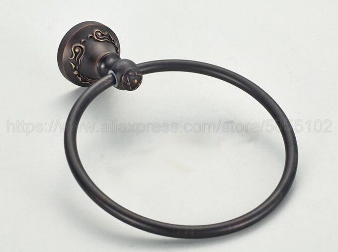 Toallero negro montado en la pared, soporte de bronce antiguo para baño, barra de soporte de papel higiénico para WC, zba446