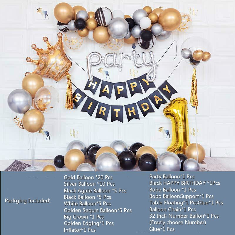 Vrij Opgeven Cijfers Birthday Party Decoratie Achtergrond Muur Decoratie Aluminium Ballon Folie Set: As Picture2