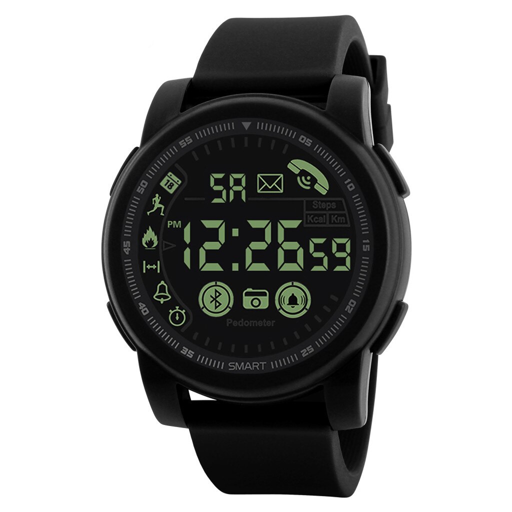 Heren Horloge Fitness Tracker 50M Waterdichte Elektronische Horloge Bluetooth Smart Horloge Sport Stappenteller Voor Android Ios # YL10: BK