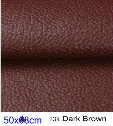 50x68cm Pu Synthetic Leather Material Leather Upholstery Fabric For Car Seat Tissu Simili Cuir Kunstleer Stof Tela Para Mueble: 23 dark brown