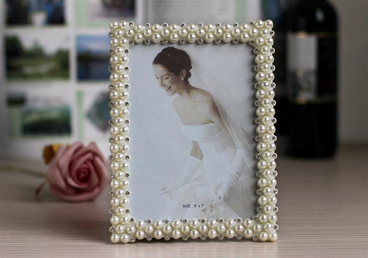 1 pieza de marcos de fotos de perlas de 6 cm , 7 cm, 5 cm, 10 3 8 para bodas, cumpleaños, artículos de decoración de escritorio, decoración del hogar, adorno.