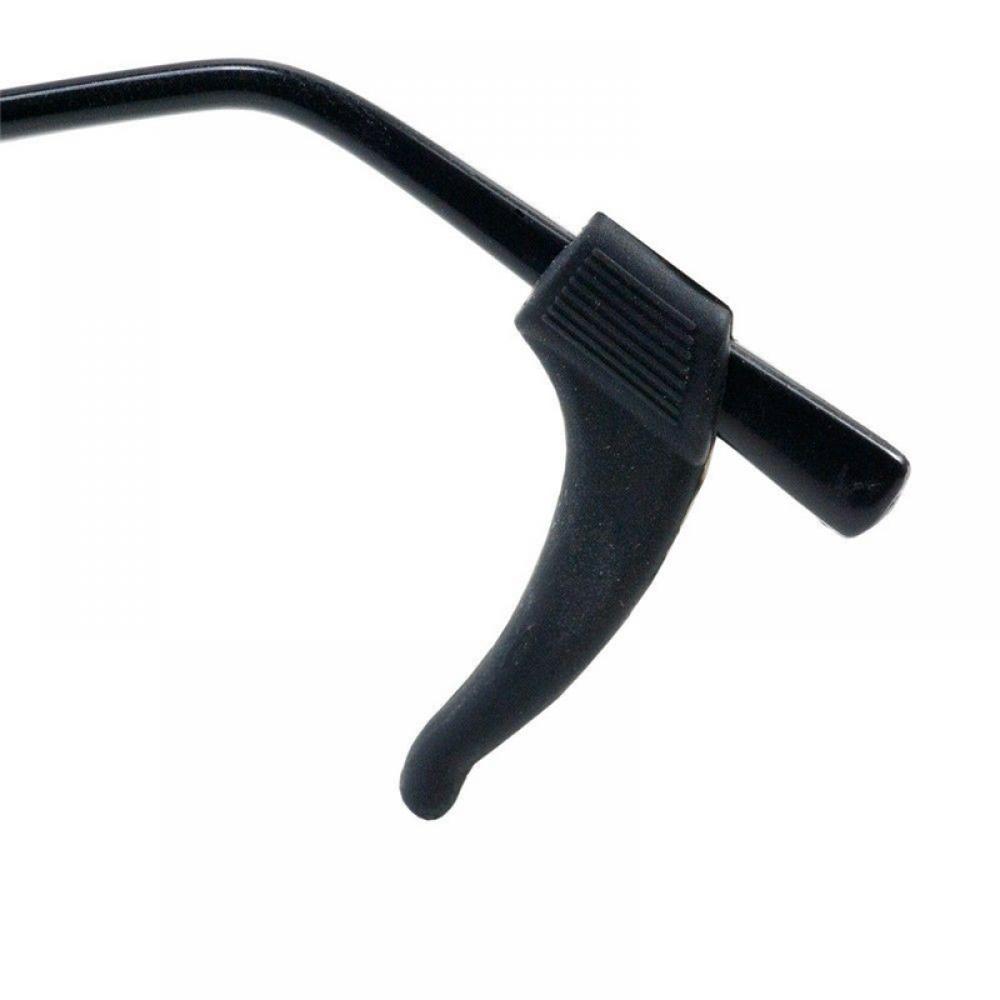 Eyewear Ear Hook Silicone Eyeglass Temple Tip For Glasses Spectacles Anti Slip, Ear Hook Grip Soft Anti-Slip Ear Hook Leg: Black