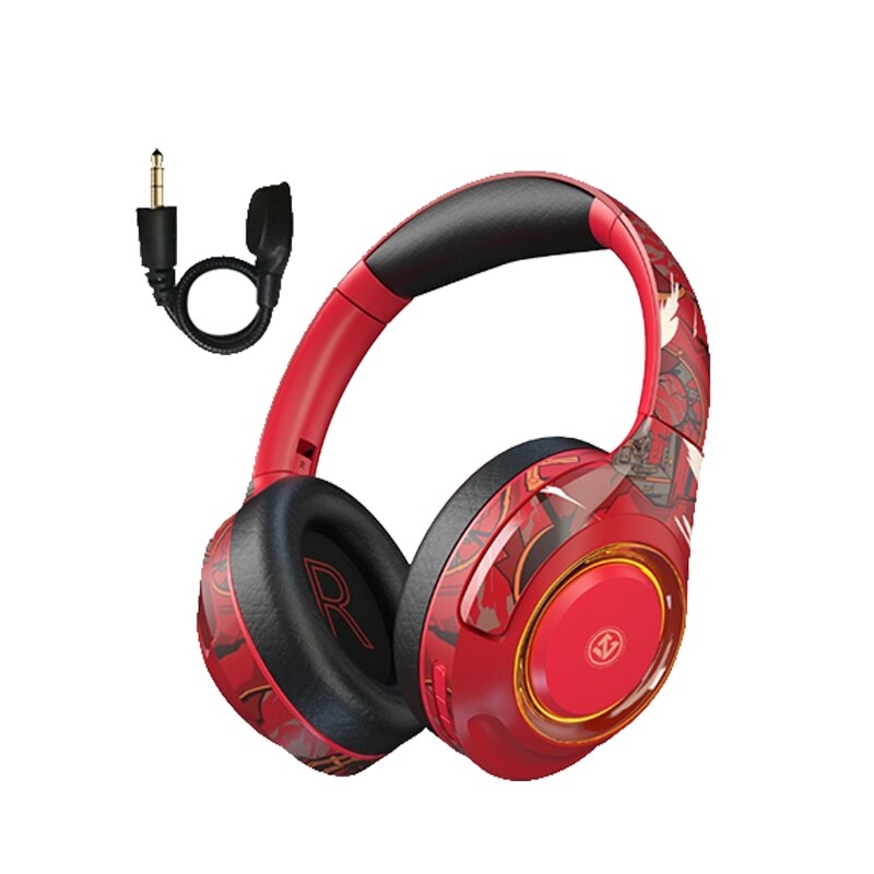 Sports Wireless Earphones Noise Cancelling Headphone Long Battery Life Game Headset Low-latency Noise Cancelling: Red