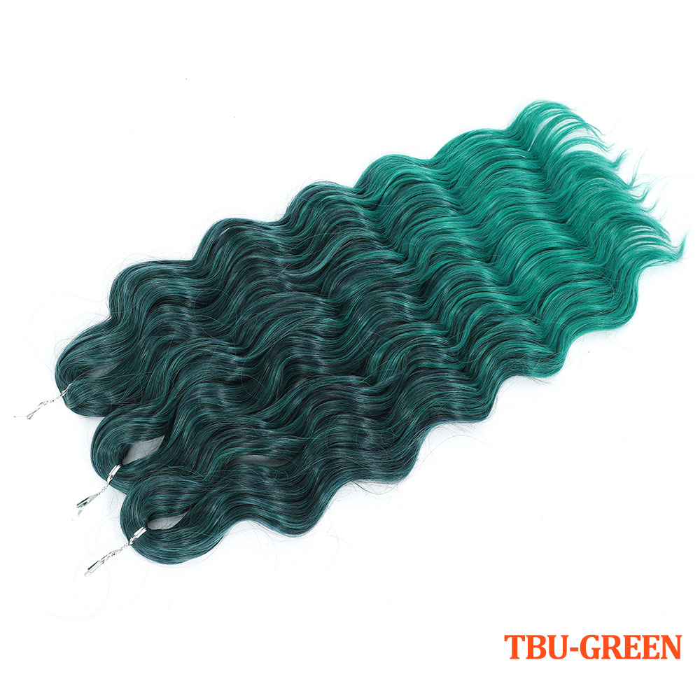 24" ANNA Water Wave Braiding Hair Extensions Synthetic Loose Deep Wave Curly Braid Hair Ombre Brown Rainbow Twist Crochet Hair