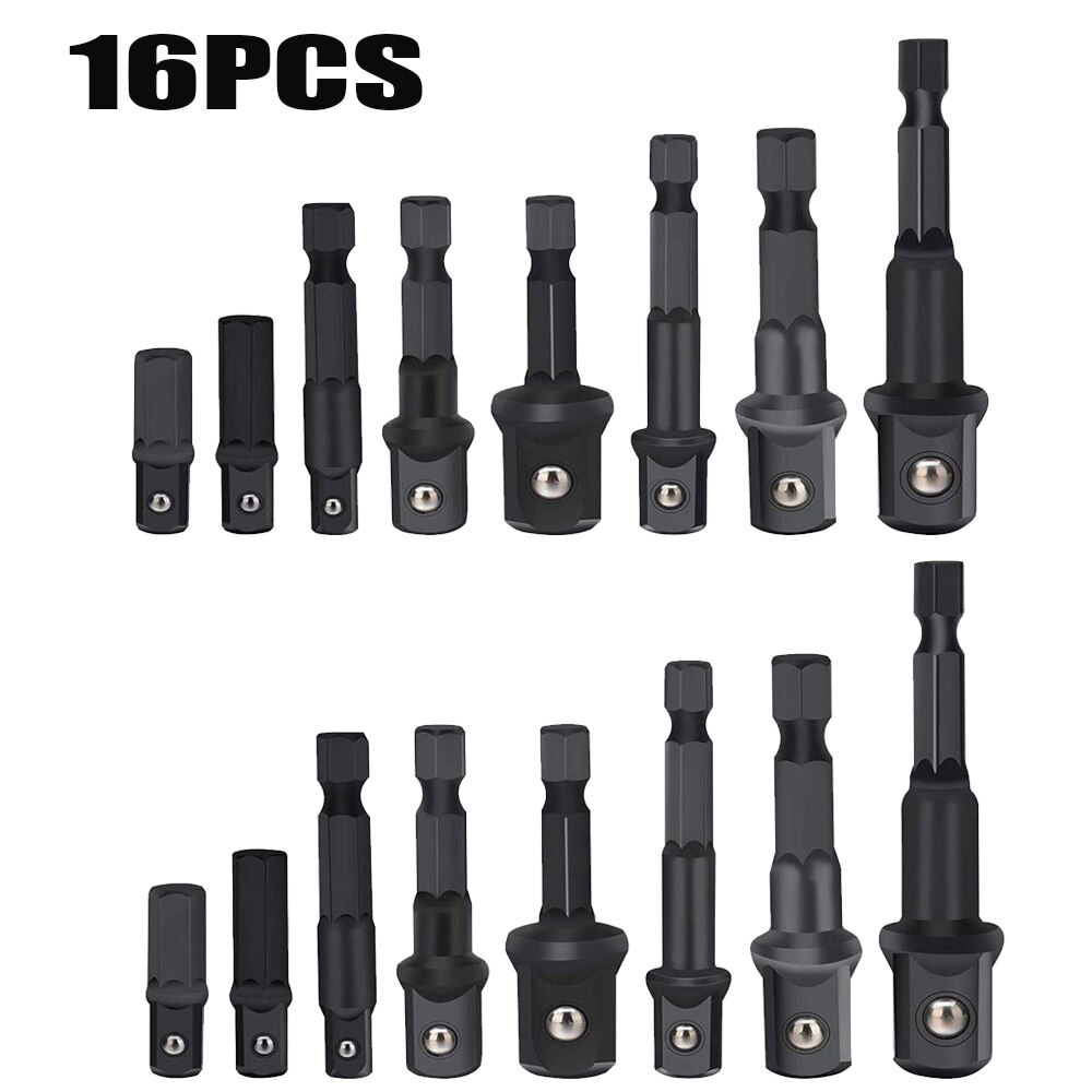 Drive Socket Adapter Converter Reducer Air Impact Craftsman Socket Wrench Adapter Hand Tools Set Repair Tools: 16PCS