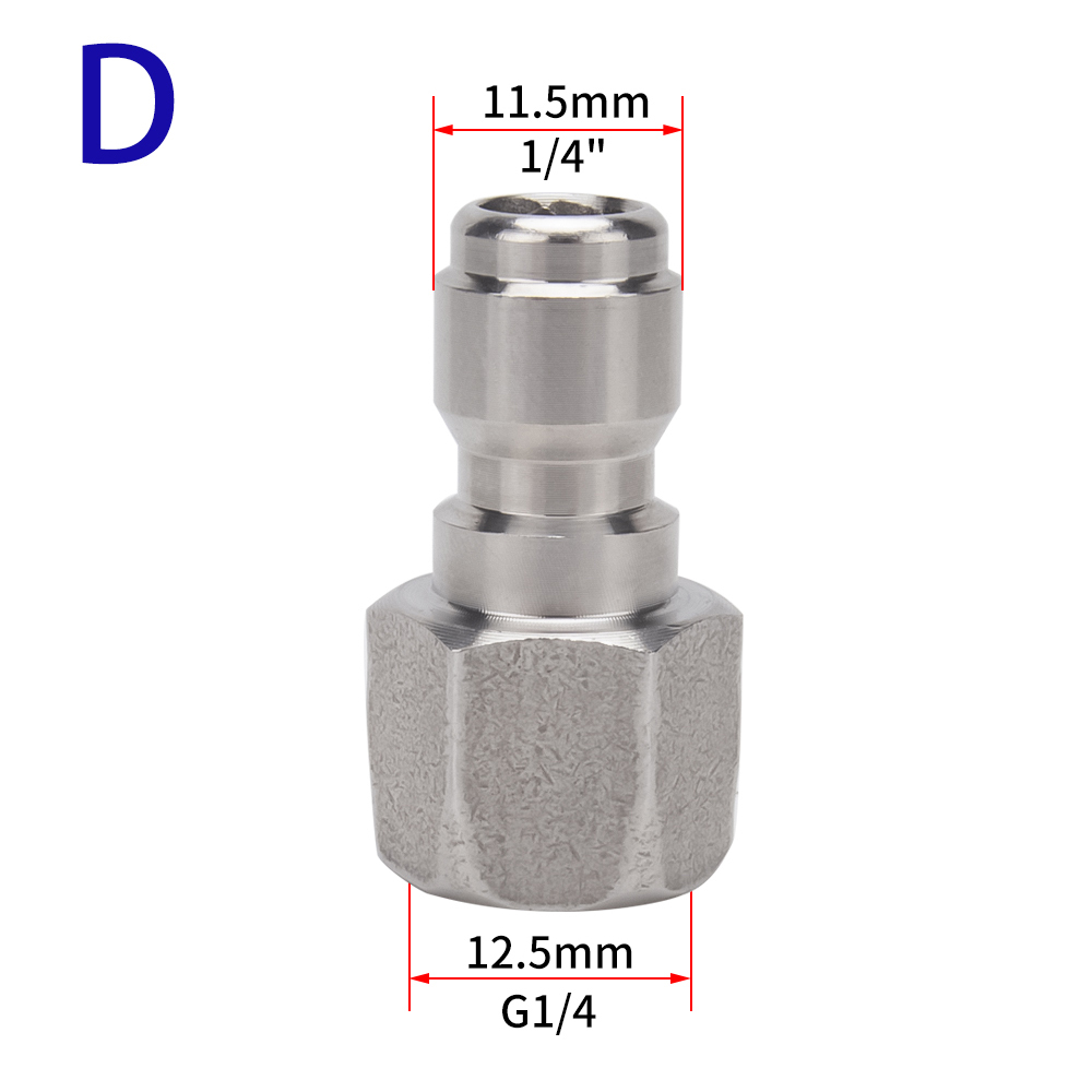 High Pressure Washer Adapter 1/4&quot; Quick Connector Quick Release Fitting Power Washer Fast Connection Quick Coupler 1/4 inch: Quick Plug-F