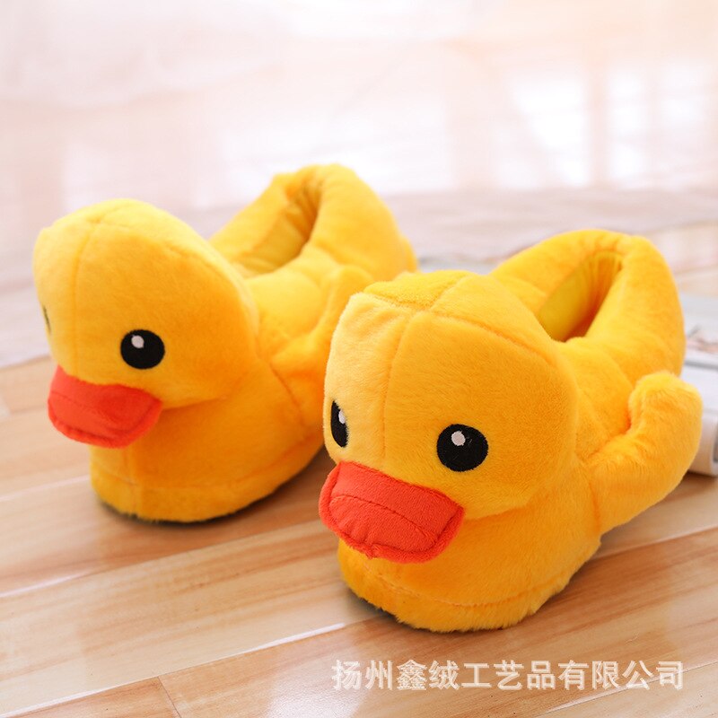 Hommes garçons canard forme en peluche pantoufles pas de glissement intérieur chaussures Valentine hiver tongs: 43