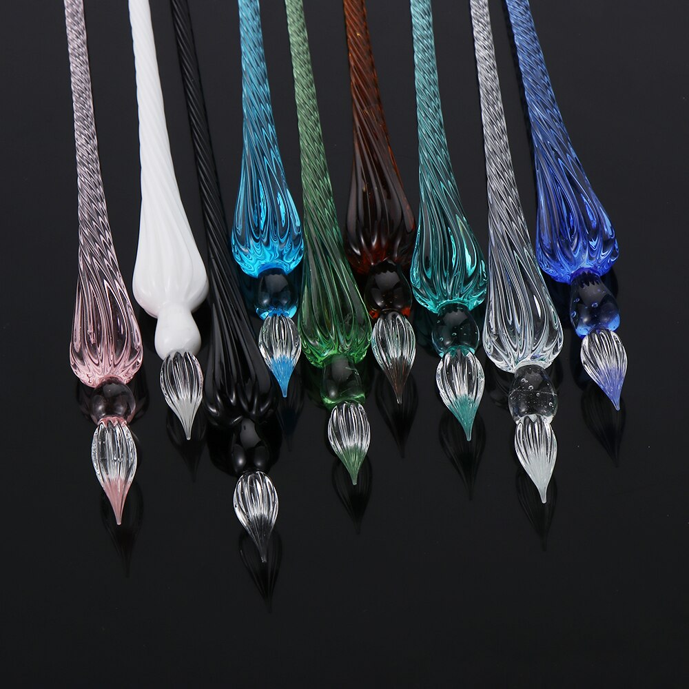 Pluma estilográfica Vintage de cristal, pluma de inmersión de cristal para rellenar tinta, firma, escritura, caligrafía, arte hecho a mano, accesorio de pintura, 1 ud.
