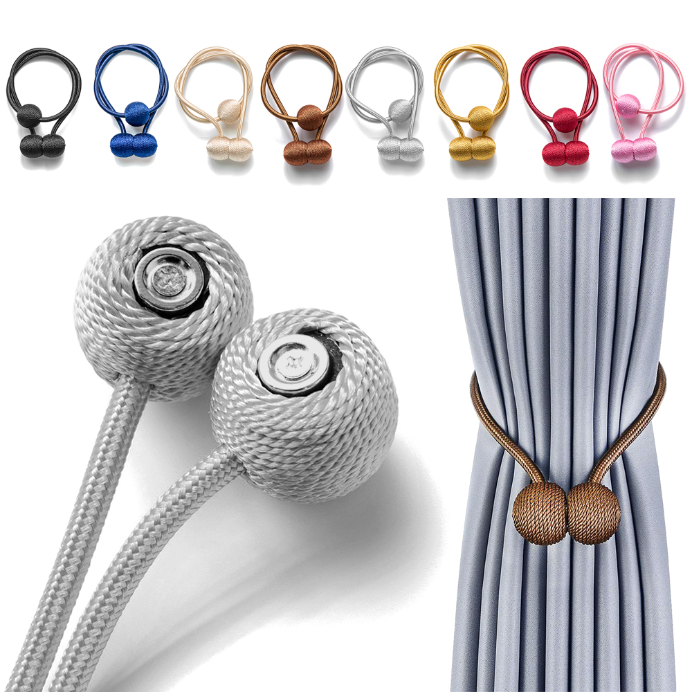 2 pezzi tiranti per tende magnetici forte magnetico casa multicolori holdback tenda cravatta fibbia clip senza punzonatura cinghie decorazioni fai da te