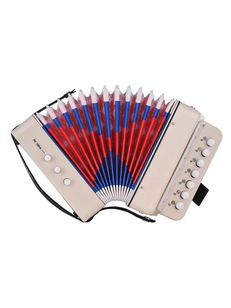 Kinderen Accordeon Zeven Sleutels Met 3 Air Valve Speelgoed Accordeons Muziekinstrument Voor Vroege Jeugd Onderwijs