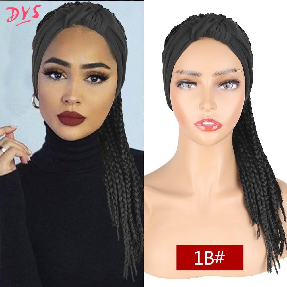 Peluca de pelo largo Afro rizado para mujeres negras, caja trenzada de ganchillo, banda para el pelo con trenzas: 271C 1B