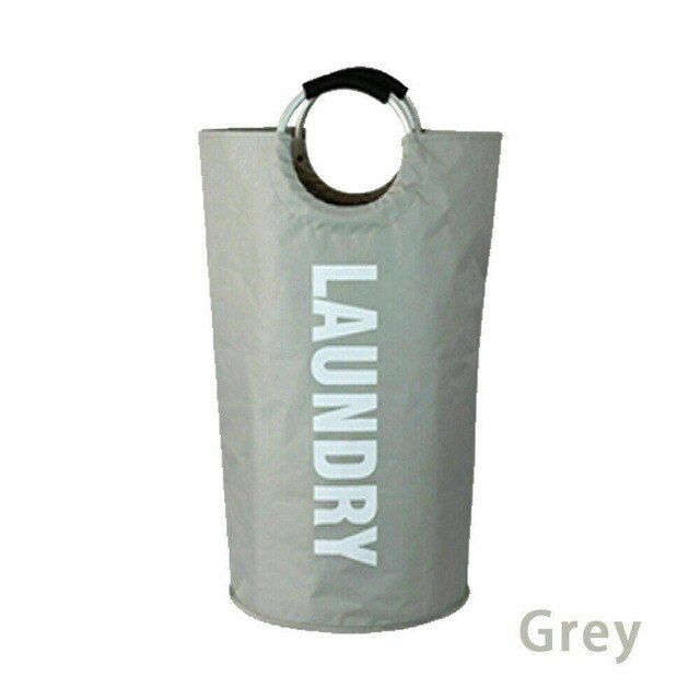 The Handle Cloth Storage Bucket Folding Home Storage Basket Dirty Clothes Basket Sorter Laundry Basket Large: Dark Grey