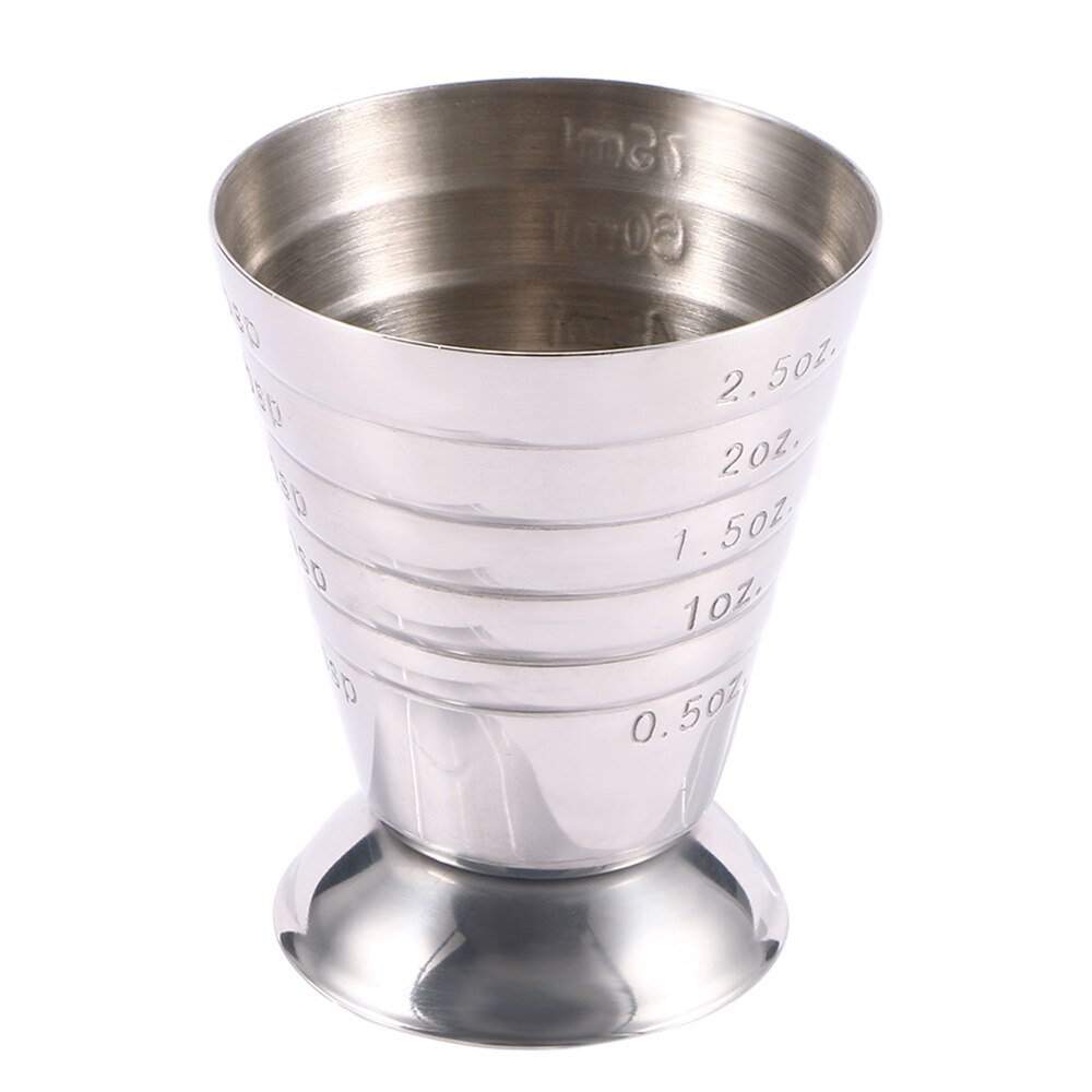 75ml Stainless Steel Bar Wine Cocktail Shaker Jigger Single Double Shot Drink Mixer Wine Measurer Cup Bar Tools: Default Title