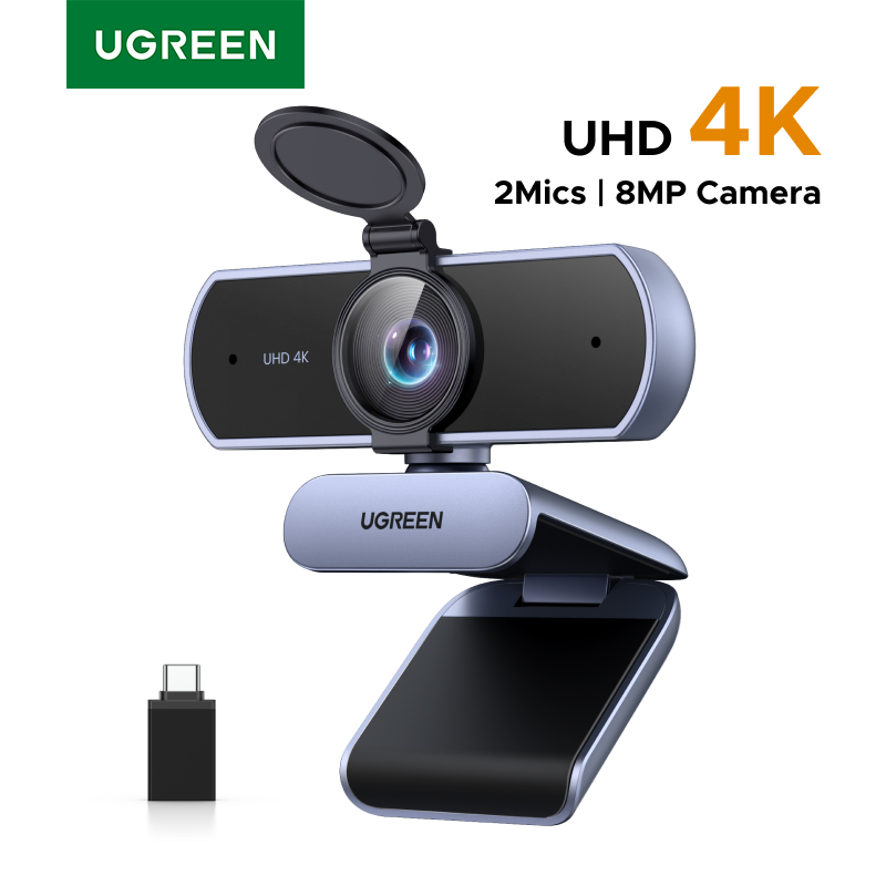 Webcam ugreen 4k fhd 1080p per pc, messa a fuoco automatica pdaf, microfoni ai con cancellazione 8mp rumore, webcam per zoom/teams/google meet