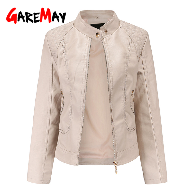 Garemay Faux Leren Jas Vrouwen Lange Mouw Pu Herfst Winter Vrouwelijke Plus Size Korte Leren Jas Voor Vrouwen