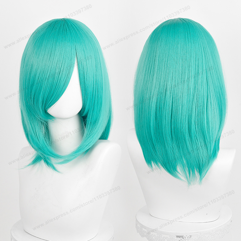 Anime 40 cm Mittel Basic Synthetische Knall blond Cosplay Perücke Schwarz Weiß verrotten Rosa Grün Braun Gold Blau Frauen Hitzebeständige haar: #1B