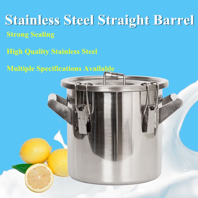 Food Grade 12Liter SS304 Material Milk Straight Barrel with Sealing Cover