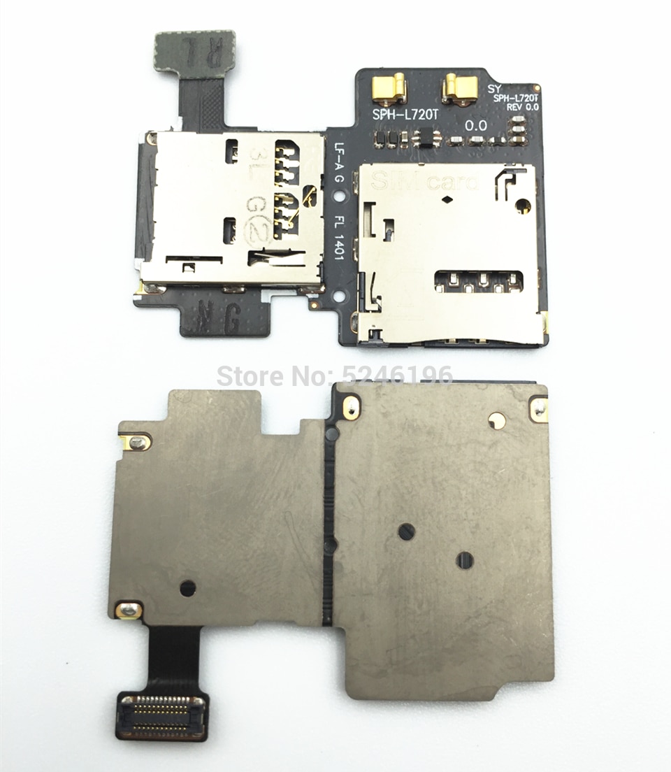 1pcs SIM/SD kaartlezer Sleuf Socket Houder Connector Module Flex Kabel Voor Samsung Galaxy S4 I9505 l720 I337 I9109 SPH-L720
