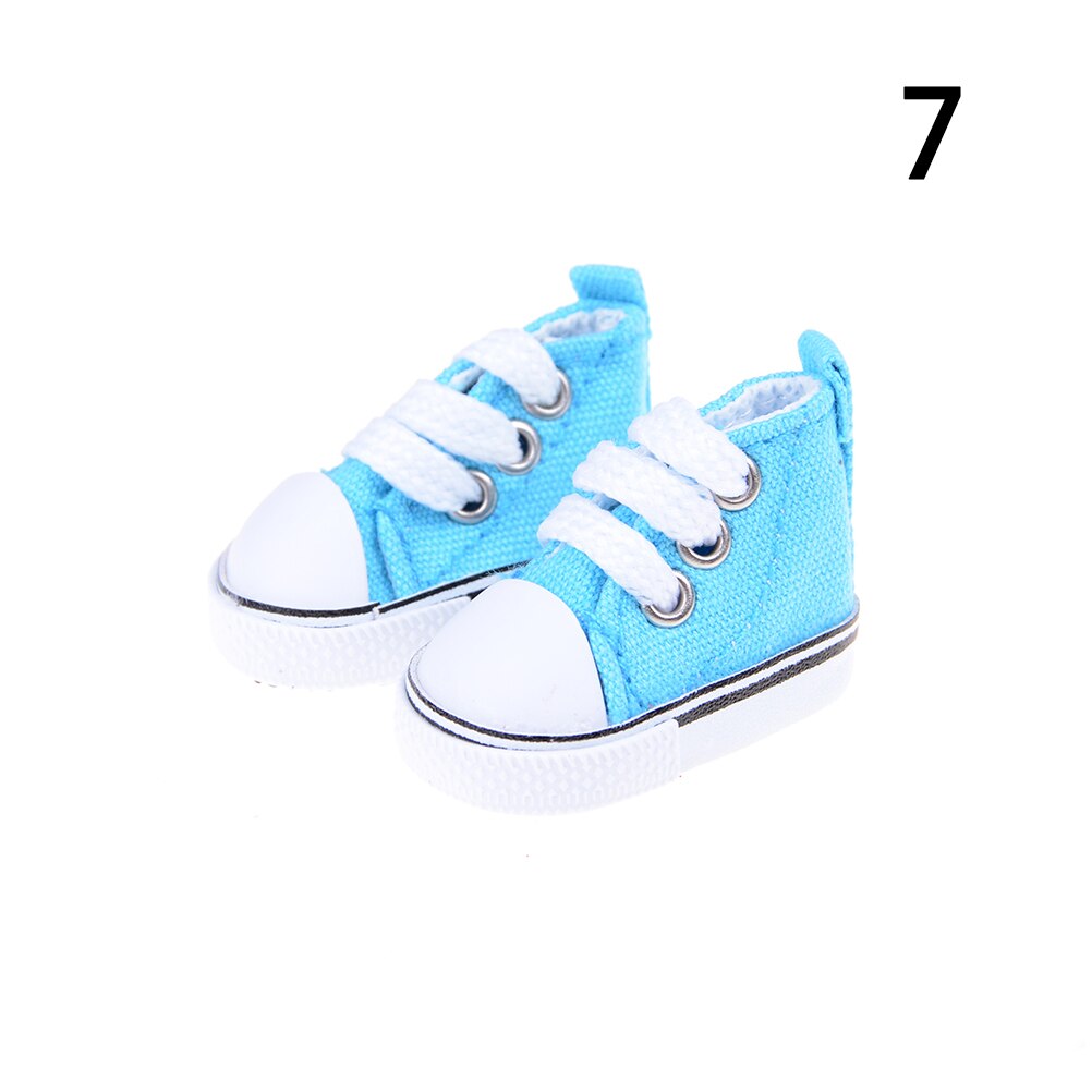1 par de zapatos de lona para muñeca de Mini zapatos de juguete zapatillas de muñeca para accesorios de muñecas rusas 5cm: sky blue