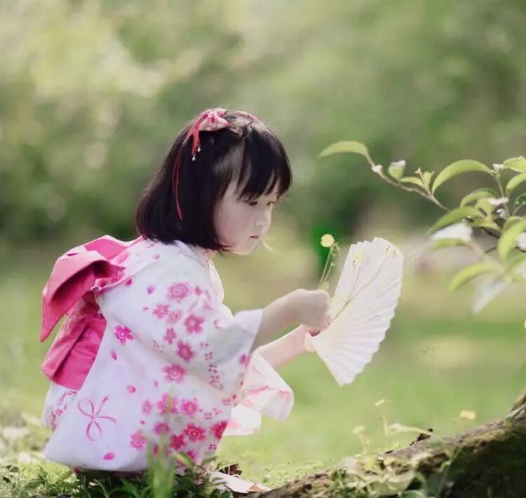 japanese traditional cotton Cosplay Kimono kawaii japan yukata kimono girl flowers kimono dress with obi