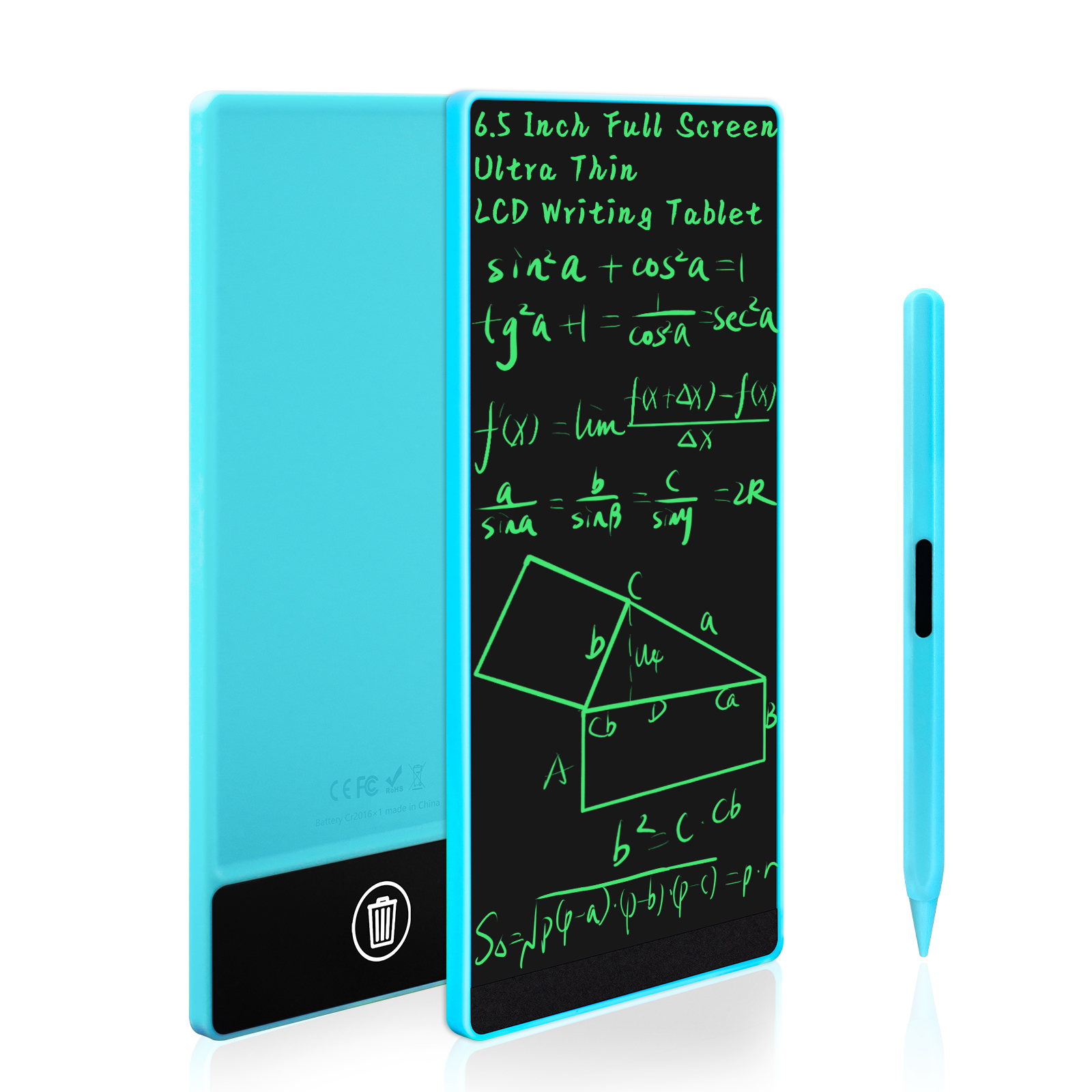 6.5 Inch Electronic Drawing Tablet LCD Writing Tablet Monochrome Handwriting Pad Mini Digital Doodle Board For Kids And Adults: Blue