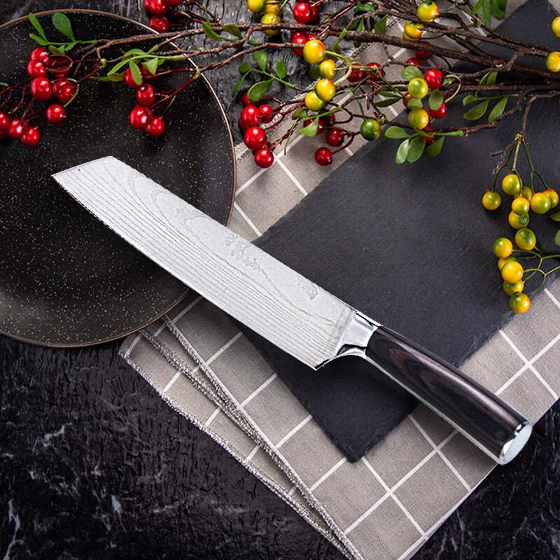 Kitchen Knives set Chef knife Tool High Carbon Stainless Steel Santoku knife Sharp Cleaver Slicing Knife Best Choice for Kitchen: beef knife