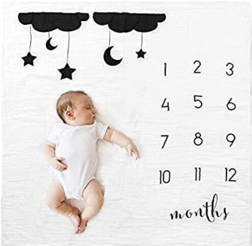 Baby baby milepæl teppe foto fotografering prop tepper bakgrunn klut kalender bebe gutt jente foto tilbehør 100 x 100cm: Ef -19