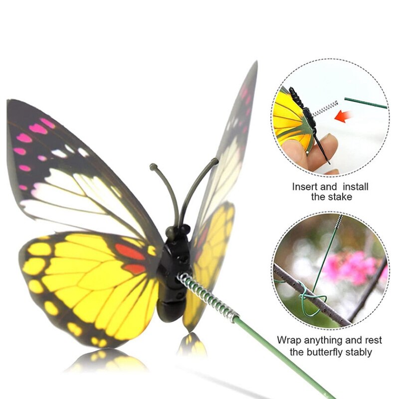 5~24PCS Glowing Butterfly Garden Decoration Decorative 3d Butterflies Glow In Dark Luminous Butterflies Home Garden Decor