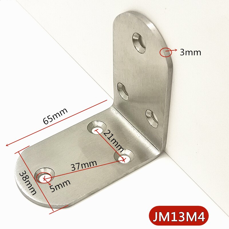 Thickened 2.5mm/3mm L Shape Corner Bracets Stainless Steel Brackets 90 Angle Joint Fastener Shelf Support for Furniture Hardware: JM13M4