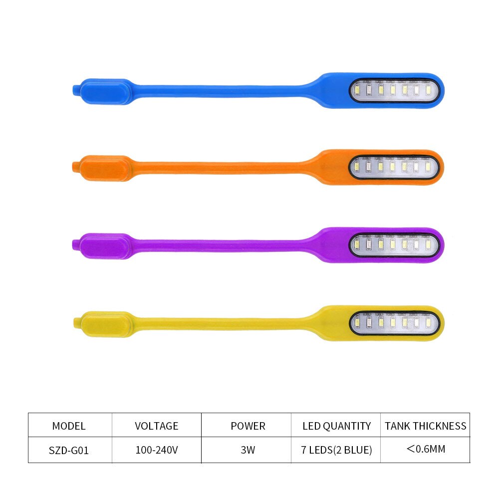 Lámpara LED para acuario, luces con Clip de fijación magnética, giratorio de 360 grados, USB, 3W: SZD-G01-P0