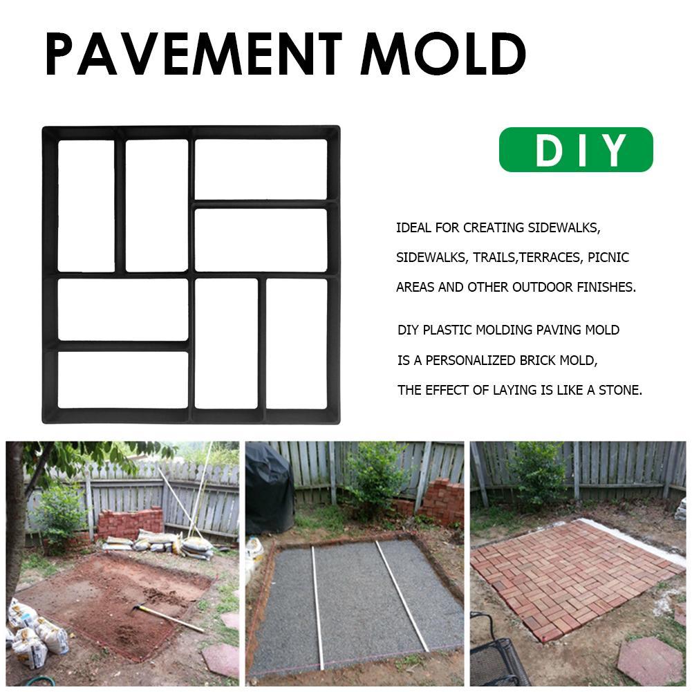 Garden Pavement Mold Garden Walk Pavement Concrete Mould DIY Manually Paving Cement Brick Stone Road Concrete Molds Path Mate