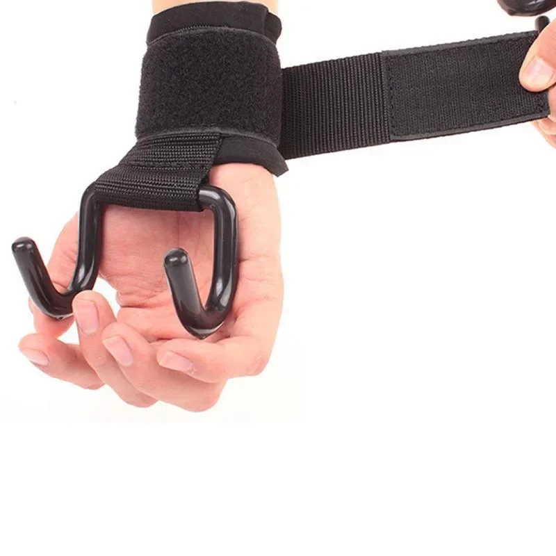 Crochet d'haltérophilie, gants de Fitness, sangles de poignet, traction robuste, musculation, Deadlifts, poignées d'entraînement