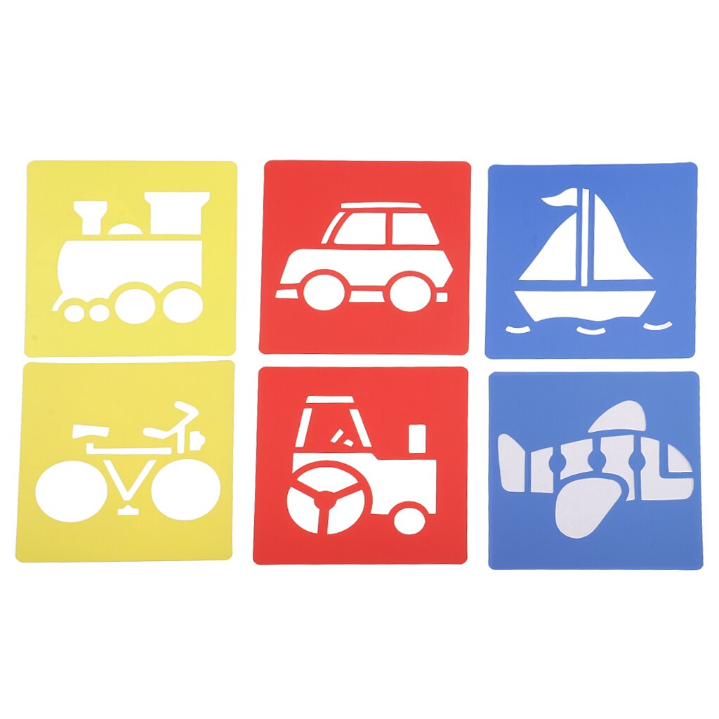 6pcs/set Plastic Drawing Templates Ruler Stencils for Kids Children Drawing Supplies