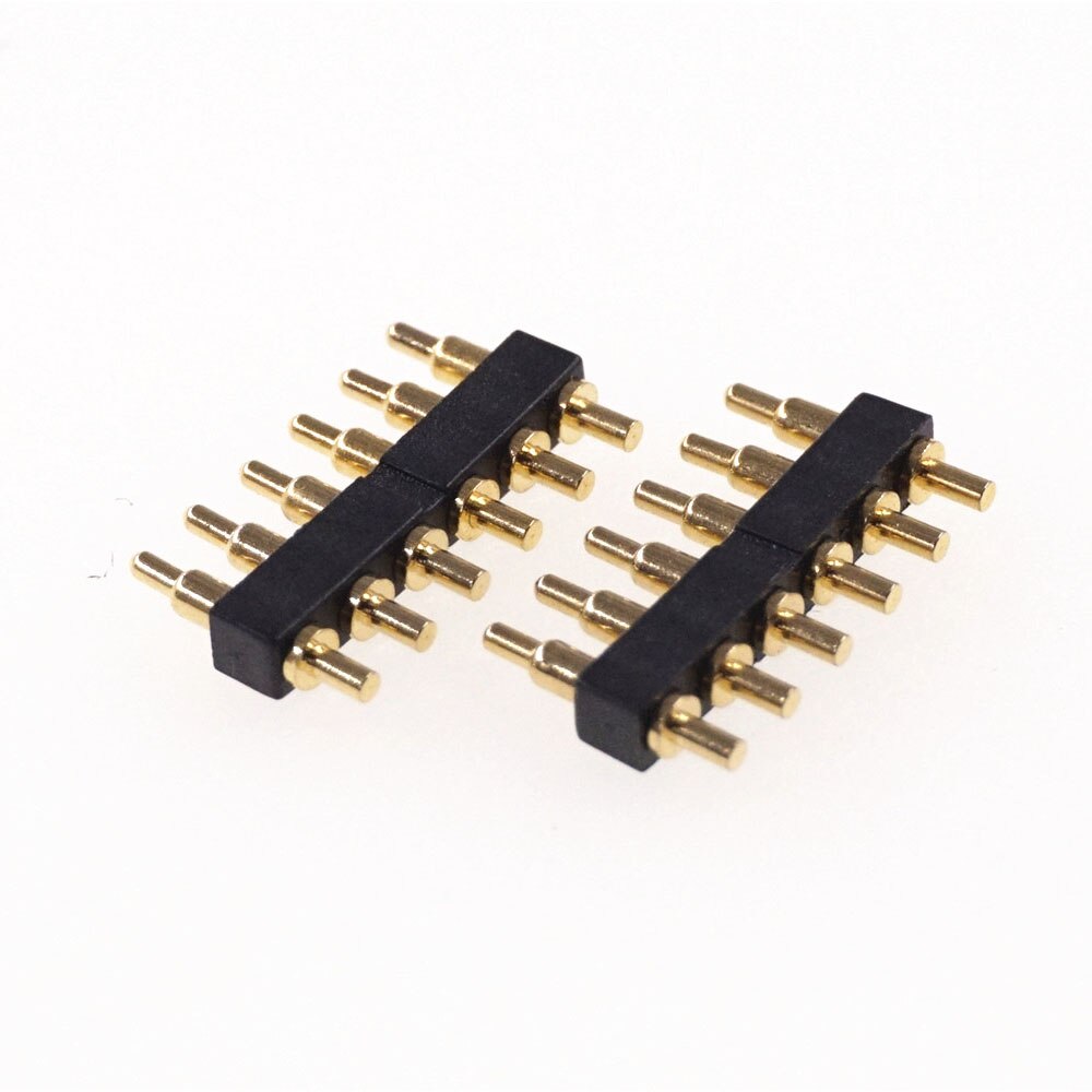 5 pcs SMD DIP Pogo pin connector Pogopin Battery Spring Loaded Contact Test Probe Power Charge Header Pins 2.54 Grid 7.0mm High: 1x6 Pin DIP
