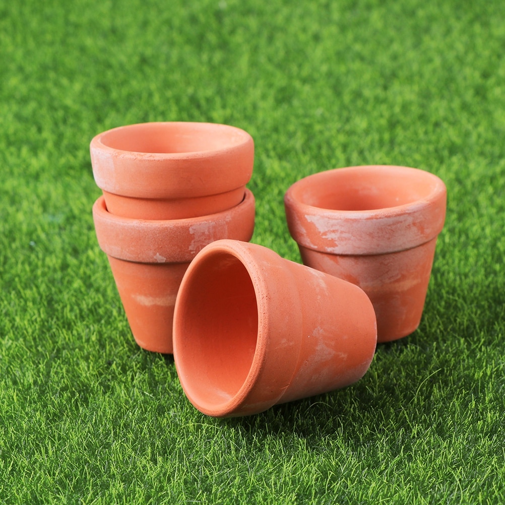 12 stk mini terrakottagryte leire keramiske keramikkplanter kaktus blomsterpotter saftige barnehagepotter flotte for planter håndverk favør