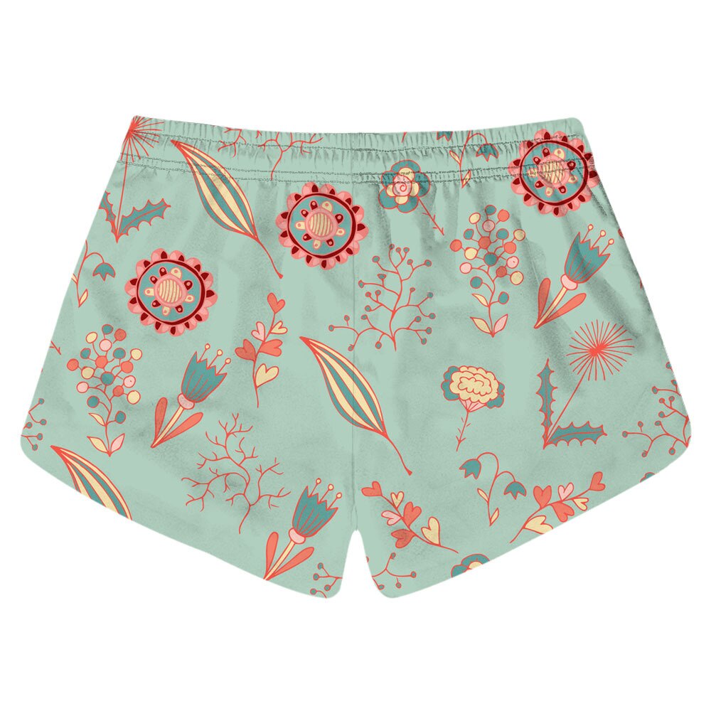 Pantalones cortos de playa para mujer, Shorts deportivos con estampado 3D de flores, de secado rápido, para surfear, nadar, bañadores femeninos de tabla de Surf con bolsillo