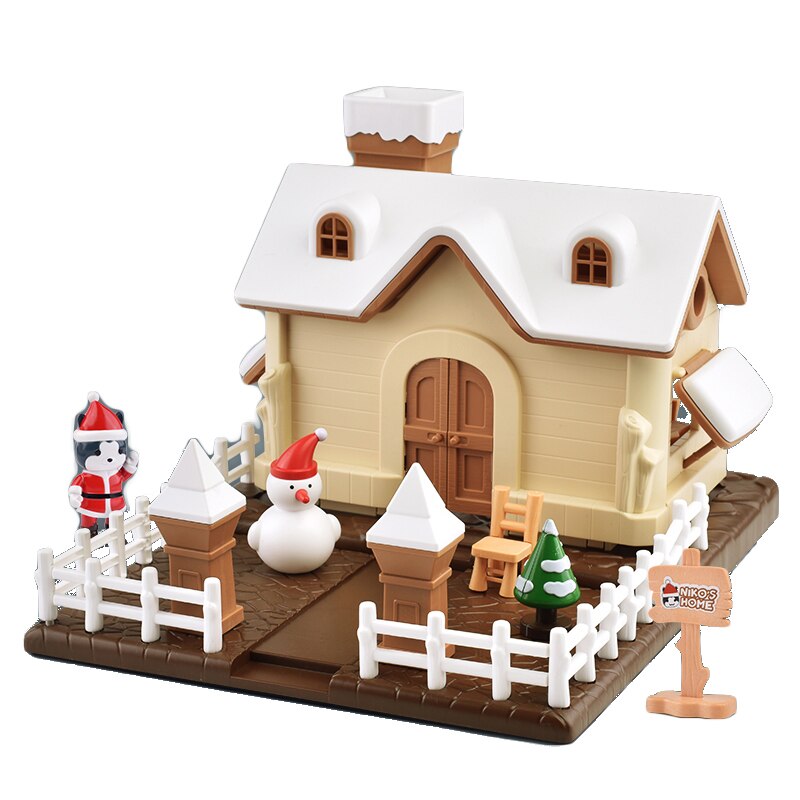 1/12 Forest Animal Family Wing Christmas House Ice Cream Bread Flower Fruit Shop Bunny Dollhouse Girl Play House Toy: 1807