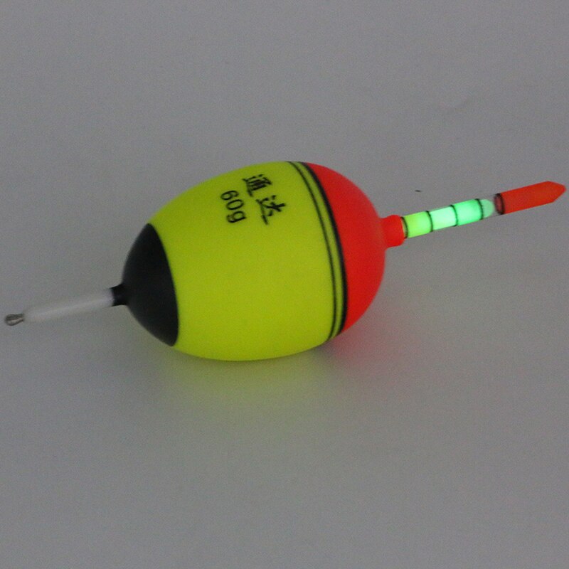 Set van 10 lichtgevende visdobbers, boia led-lichtstaaf, nachtfoambuisboei, gloeiende dobberboei-indicator 10g- 80g nachtdobberset