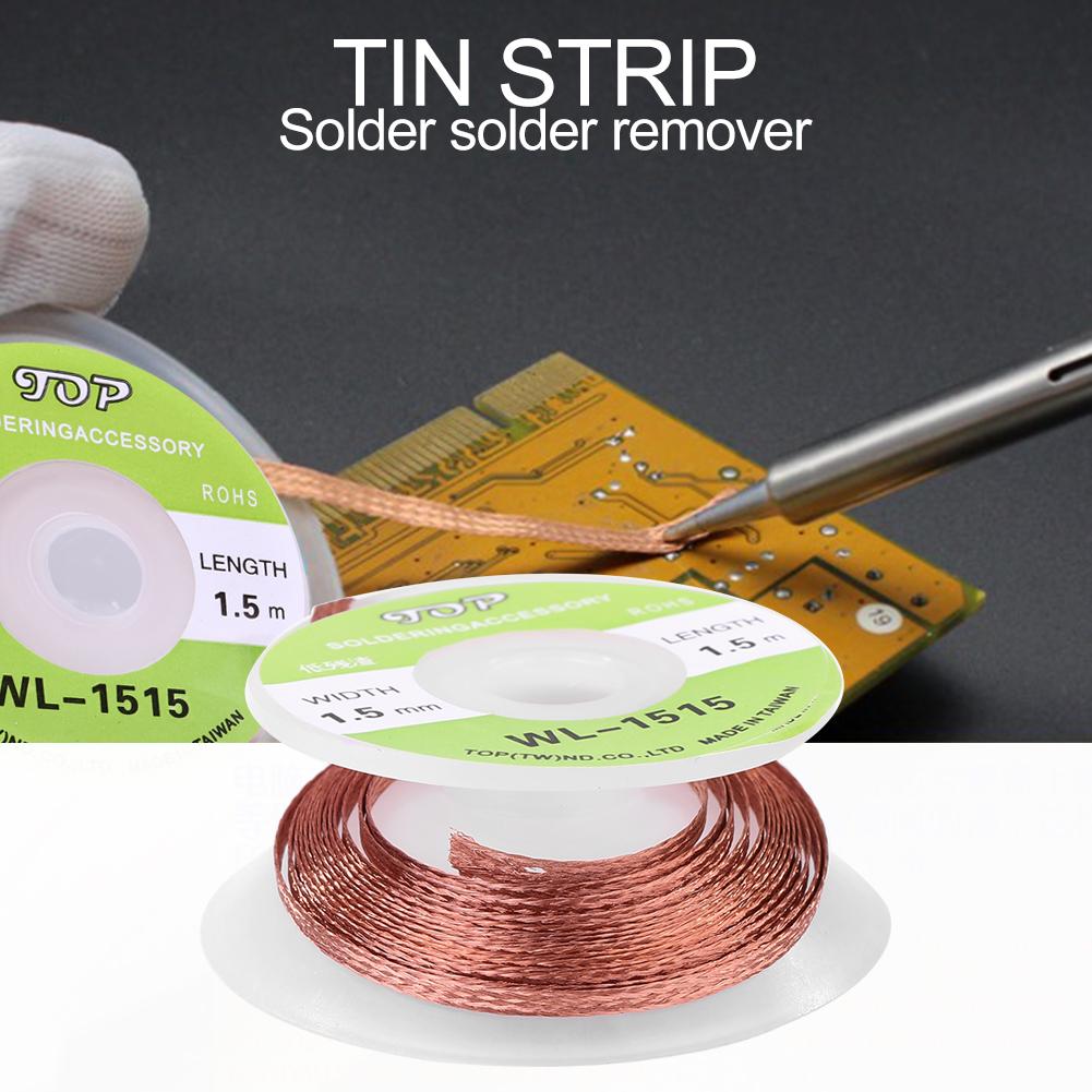 1.5m Desoldering Braid Welding Solder Remover BGA Wick Wire Lead Cord Flux ABS Copper Desoldering Braid For Removing Excess Sold