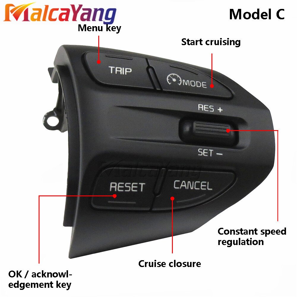Steering Wheel Button For KIA K2 RIO RIO X LINE Buttons Bluetooth Phone Cruise Control Volume Switch