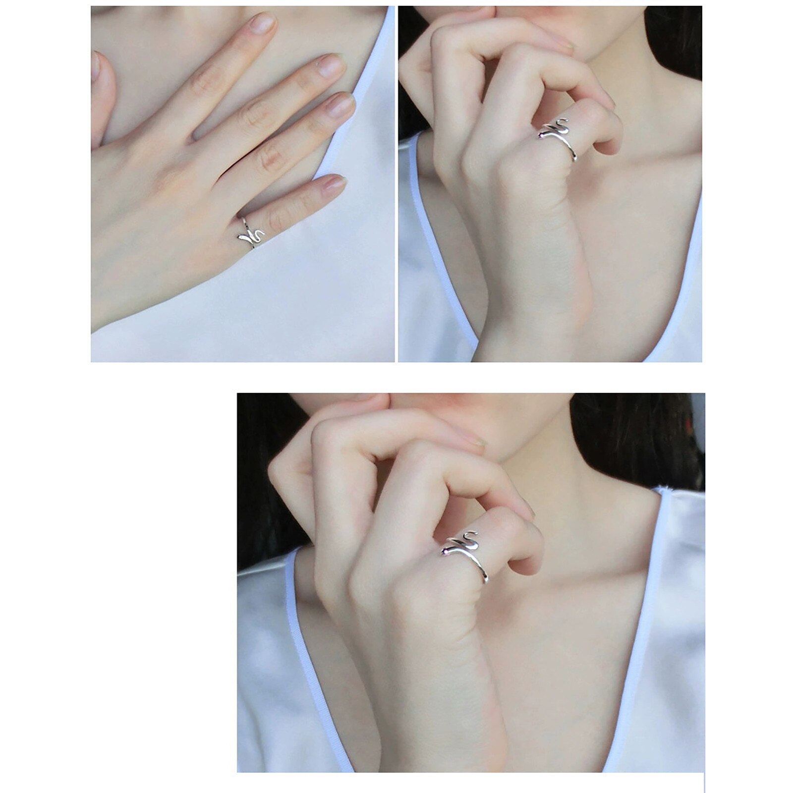 Adjustable Beauty snake Knitted Loop Crochet Finger Wear Thimble Yarn Needle Ring Type Knitting Tool Needle Knuckle 1/2/3/4/5 pc