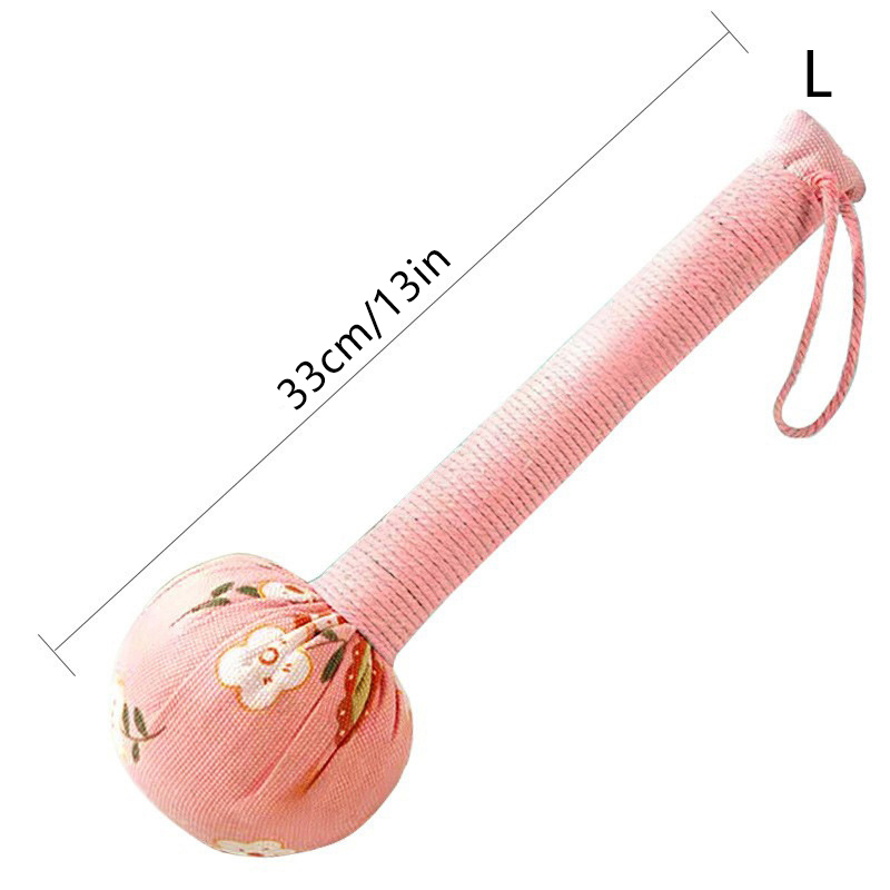 26/33cm Long-Handled Wormwood Massage Hammer For Lymphatic Drainage - Manual Full Body & Back Relief, Stress Reduction: green
