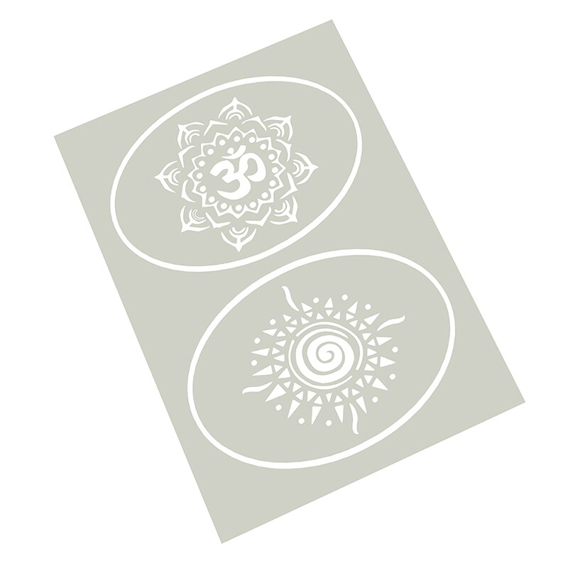 OPHIR Tijdelijke Tattoo Sjabloon Glitter Tattoo Airbrush Stencil 2 Patronen _ STE005G
