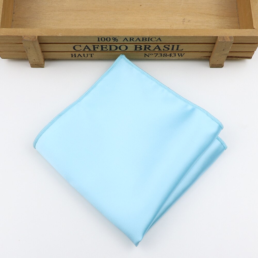 Mouchoir de poche carré en Polyester de couleur unie pour hommes, accessoire de mariage, classique, vert, bleu marine, à la , 23x23CM: 8