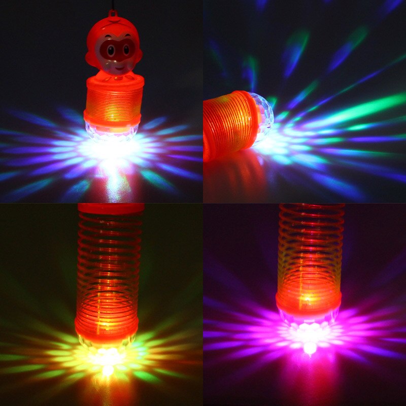 Monkey Lantern Projection Spring Expansion Light Toy Funny Animal Glowing Children Toy YH-17