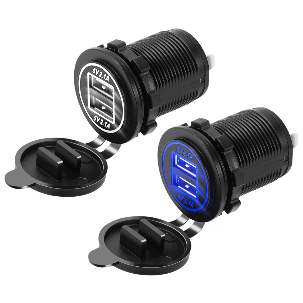 12V-24V LED Car Dual USB Charger Cover for volkswagen vw t5 polo golf 7 6 5 4 golf mk4 passat b6 b5 b7 touran jetta mk6