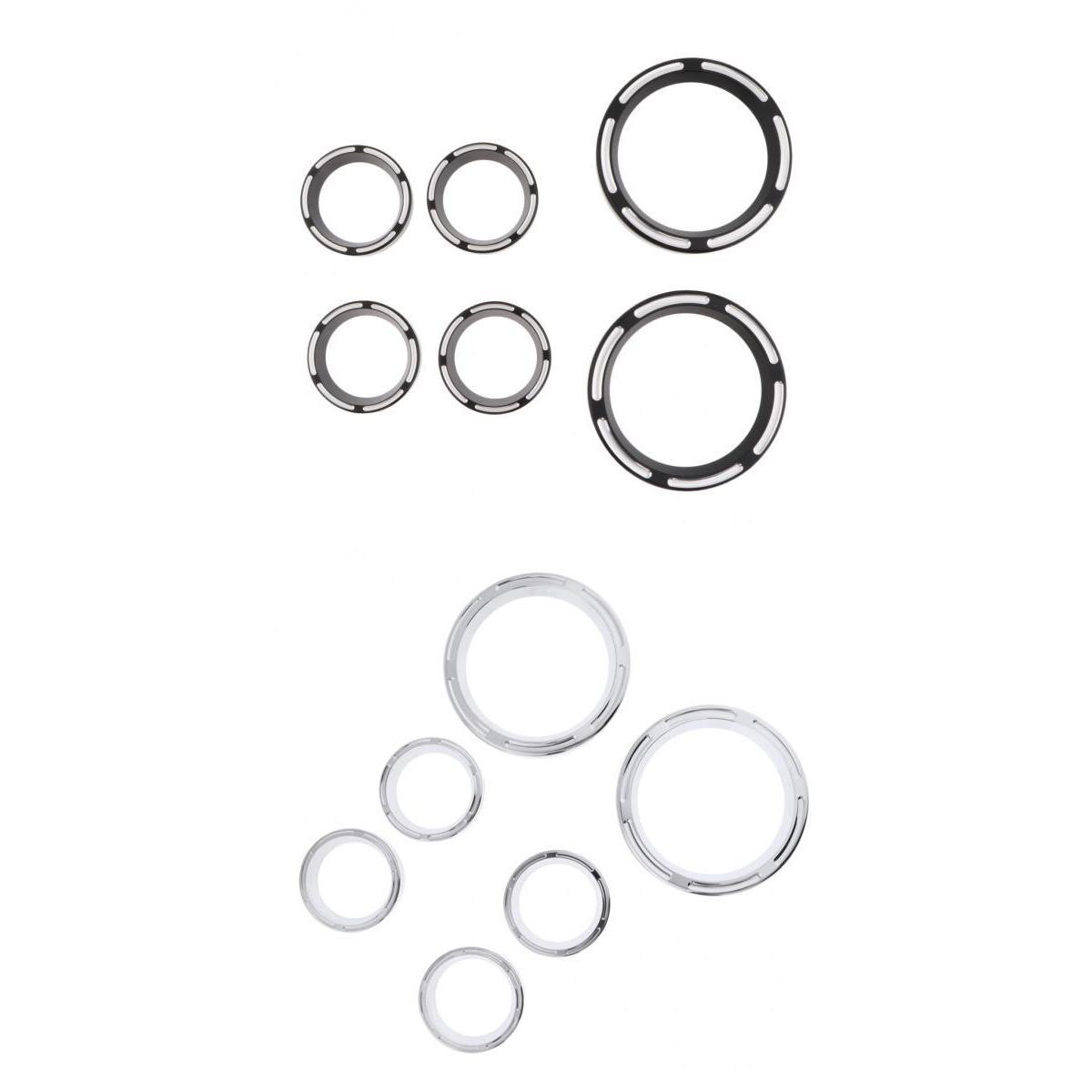 2 Sets 4" 2" Speedometer Gauge Burst Bezel Kit For Electra -Glide