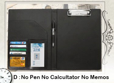 Carpeta de archivos A4 de cuero PU multifunción, calculadora, organizador de escritorio, accesorios de oficina, administrador, almohadilla para documentos, maletín, bolsa Padfolio: 17